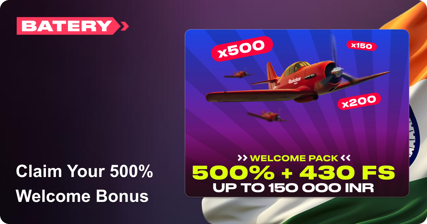Batery Bet - Claim Your 500% Welcome Bonus Package in India 2026